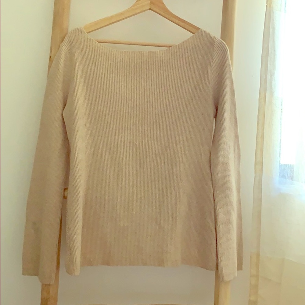 Cream bell sleeve sweater top